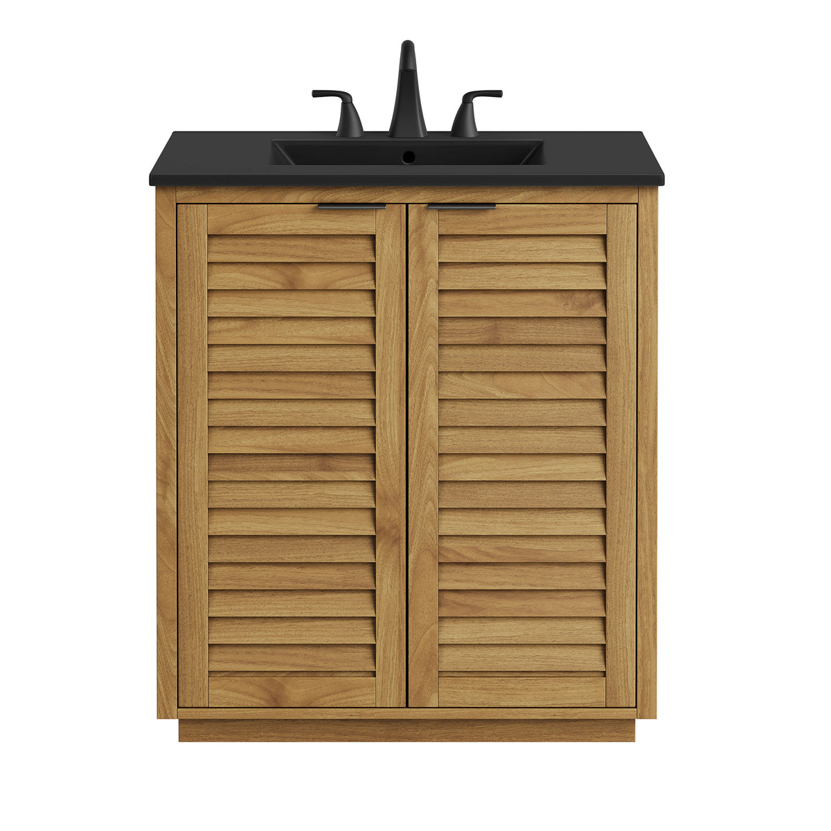 Tavira 30 Inch Shutter-Style Bathroom Vanity - Natural Black