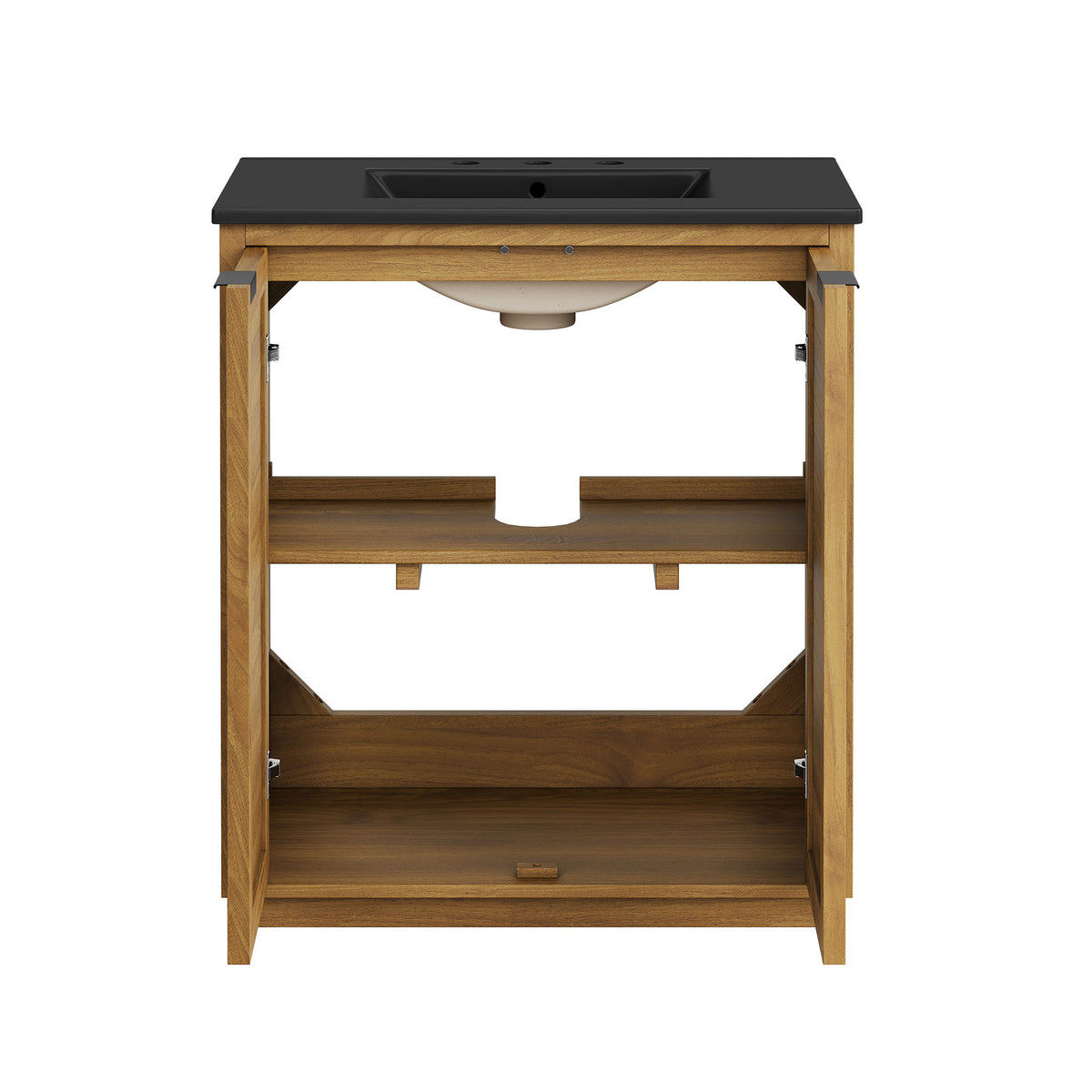 Tavira 30 Inch Shutter-Style Bathroom Vanity - Natural Black
