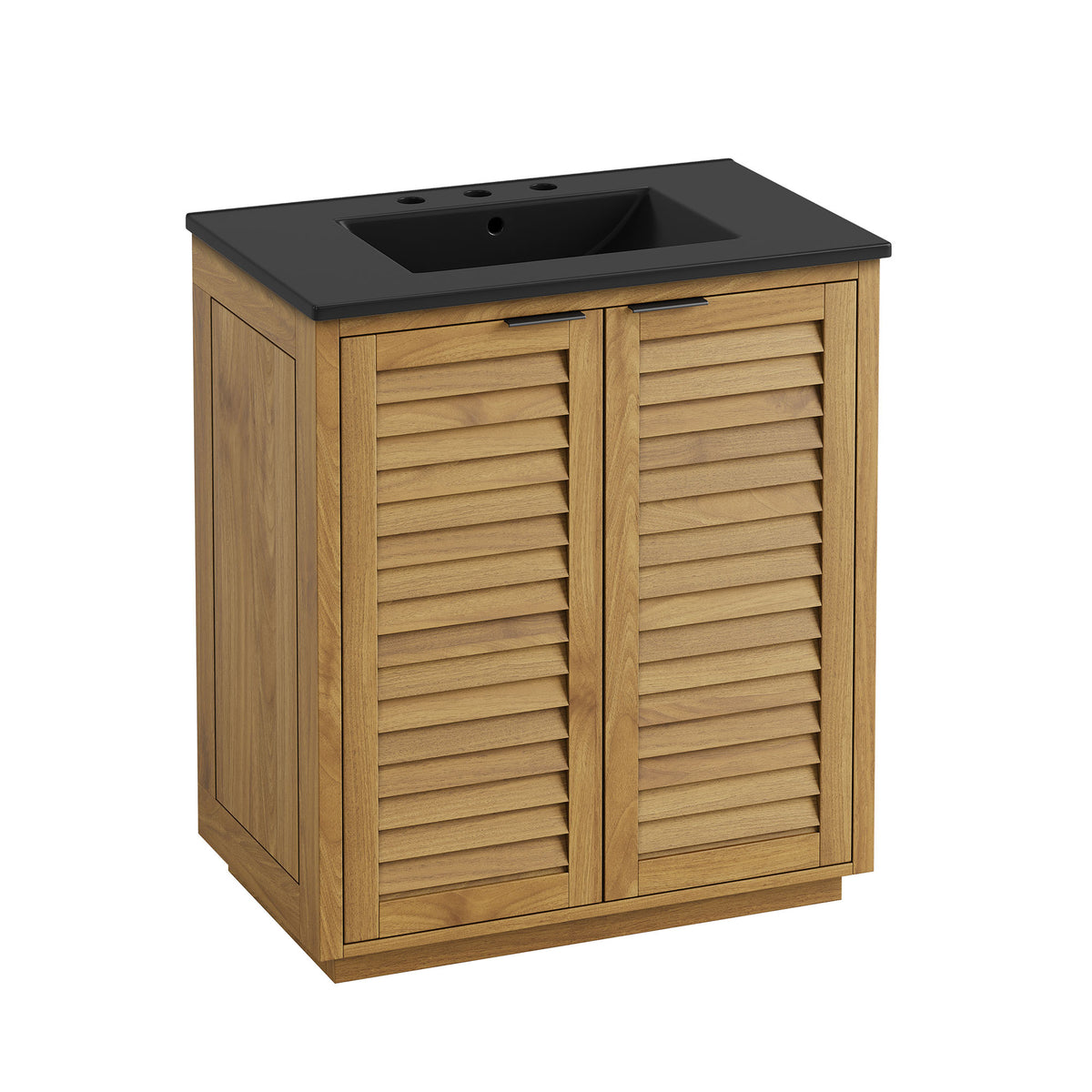 Tavira 30 Inch Shutter-Style Bathroom Vanity - Natural Black