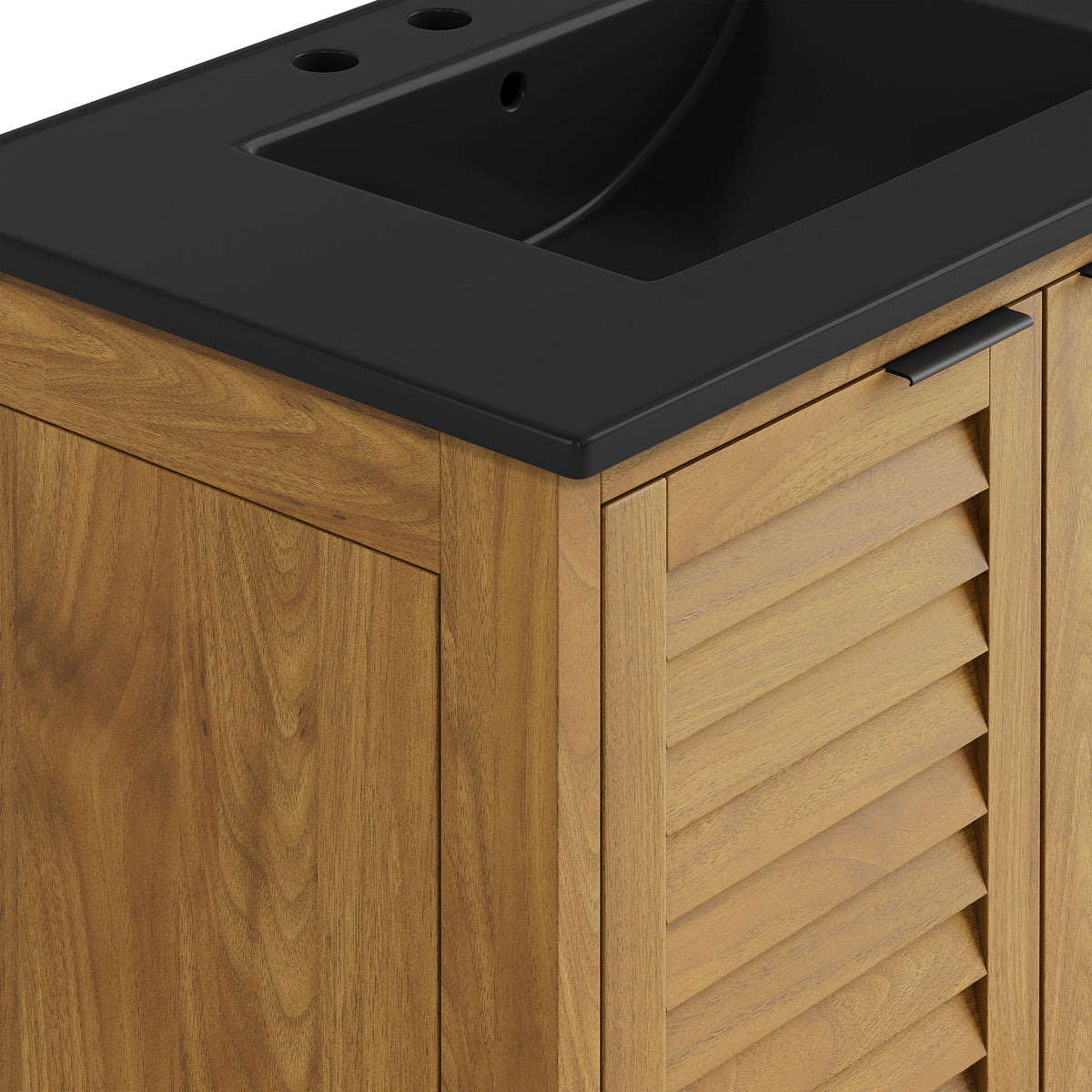 Tavira 30 Inch Shutter-Style Bathroom Vanity - Natural Black