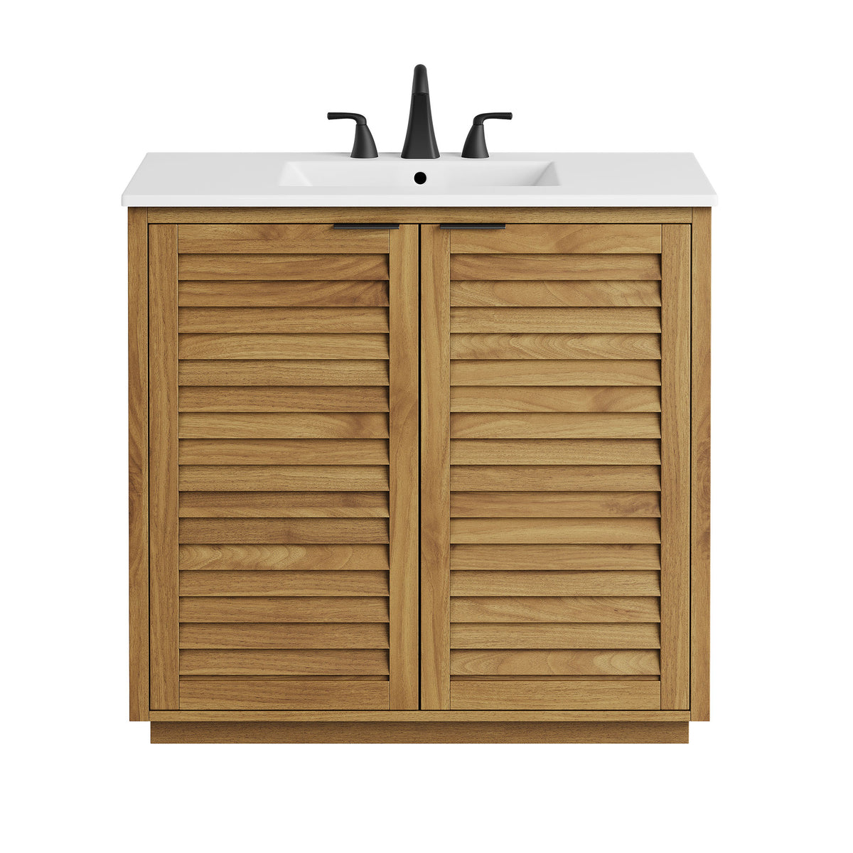 Tavira 36 Inch Shutter-Style Bathroom Vanity - Natural White