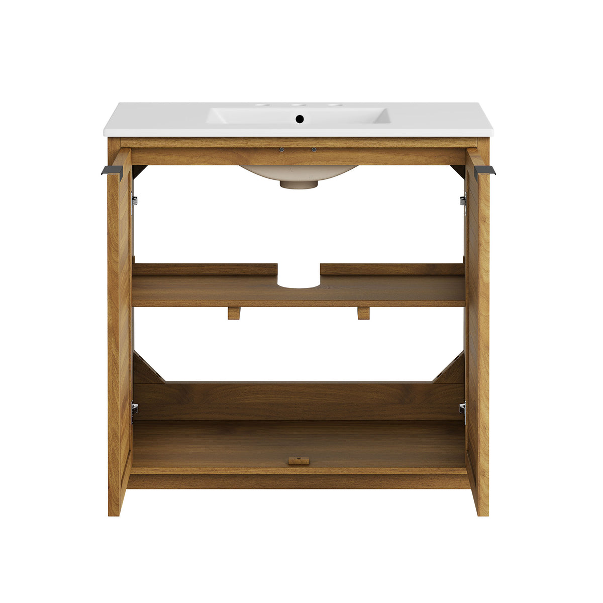 Tavira 36 Inch Shutter-Style Bathroom Vanity - Natural White