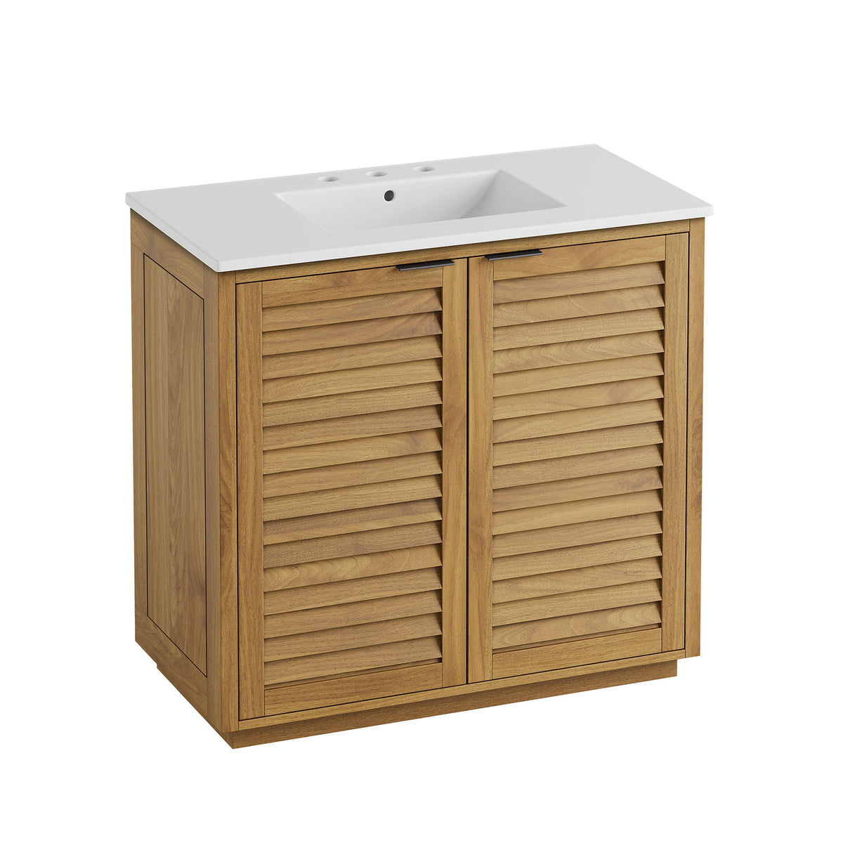 Tavira 36 Inch Shutter-Style Bathroom Vanity - Natural White