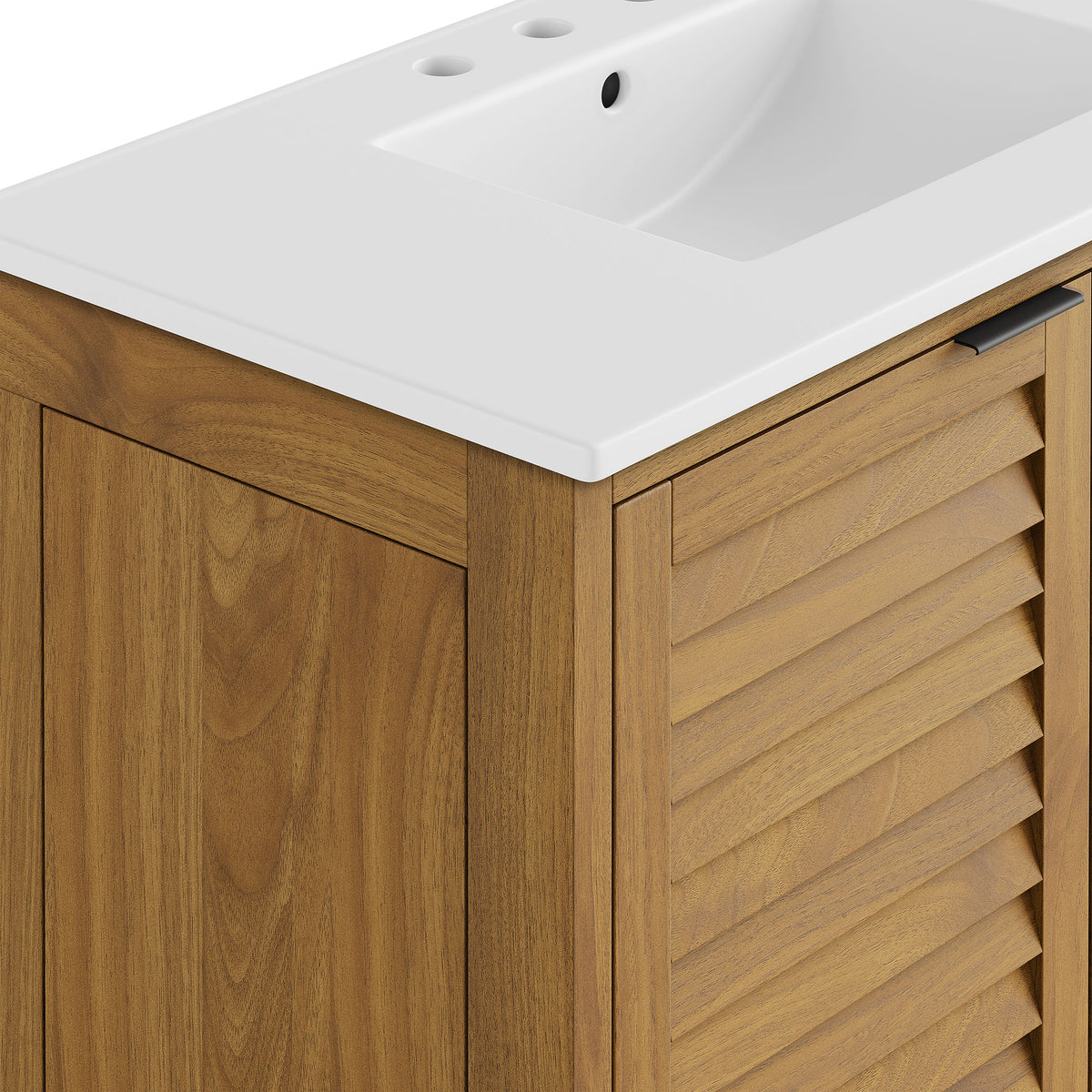 Tavira 36 Inch Shutter-Style Bathroom Vanity - Natural White