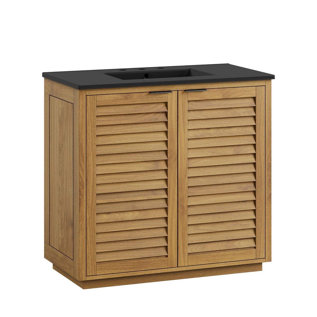 Tavira 36 Inch Shutter-Style Bathroom Vanity - Natural Black