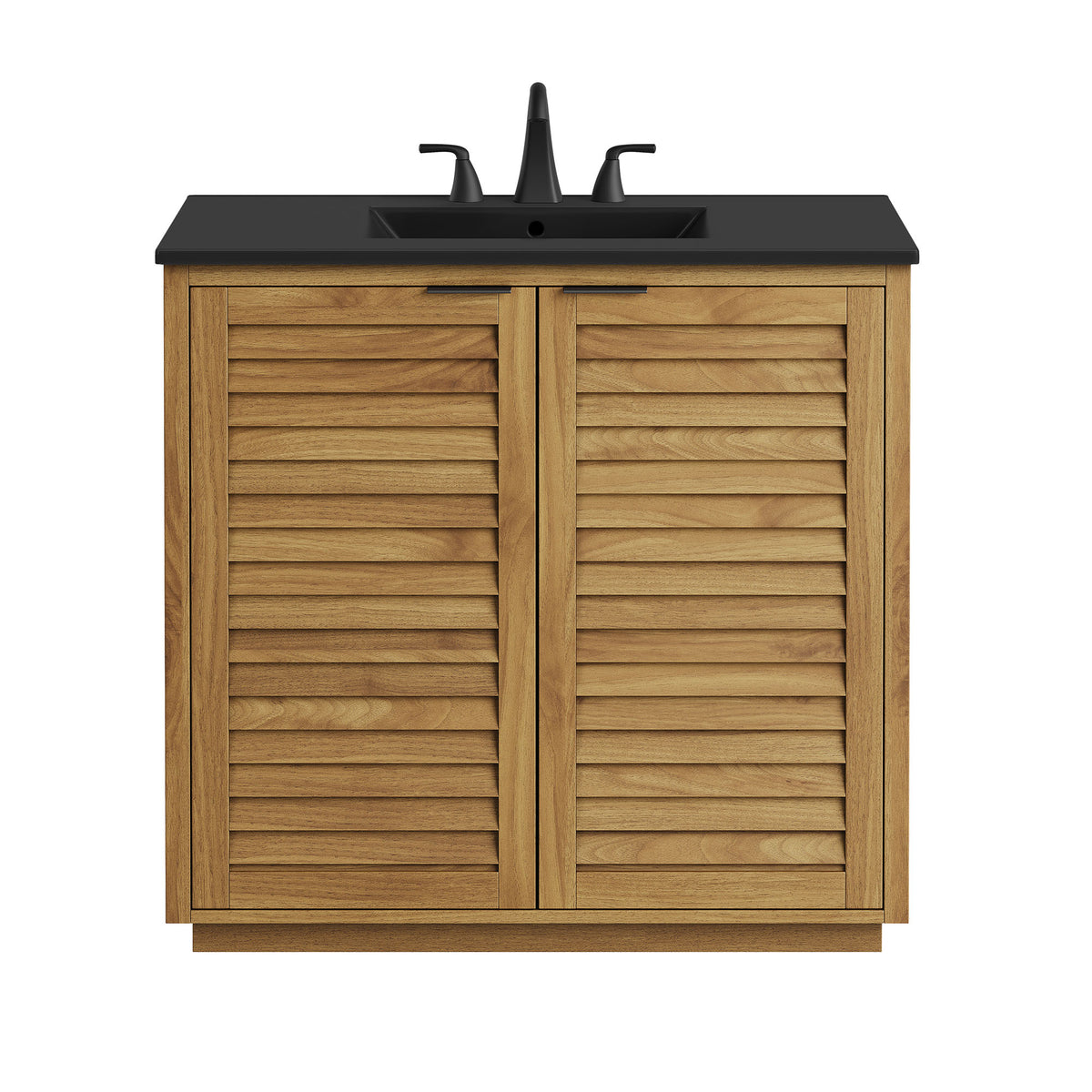 Tavira 36 Inch Shutter-Style Bathroom Vanity - Natural Black