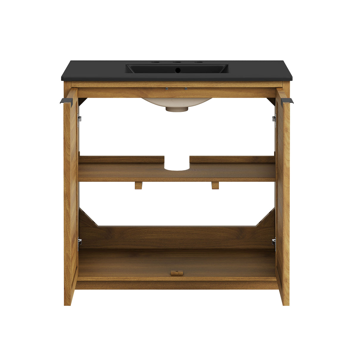 Tavira 36 Inch Shutter-Style Bathroom Vanity - Natural Black