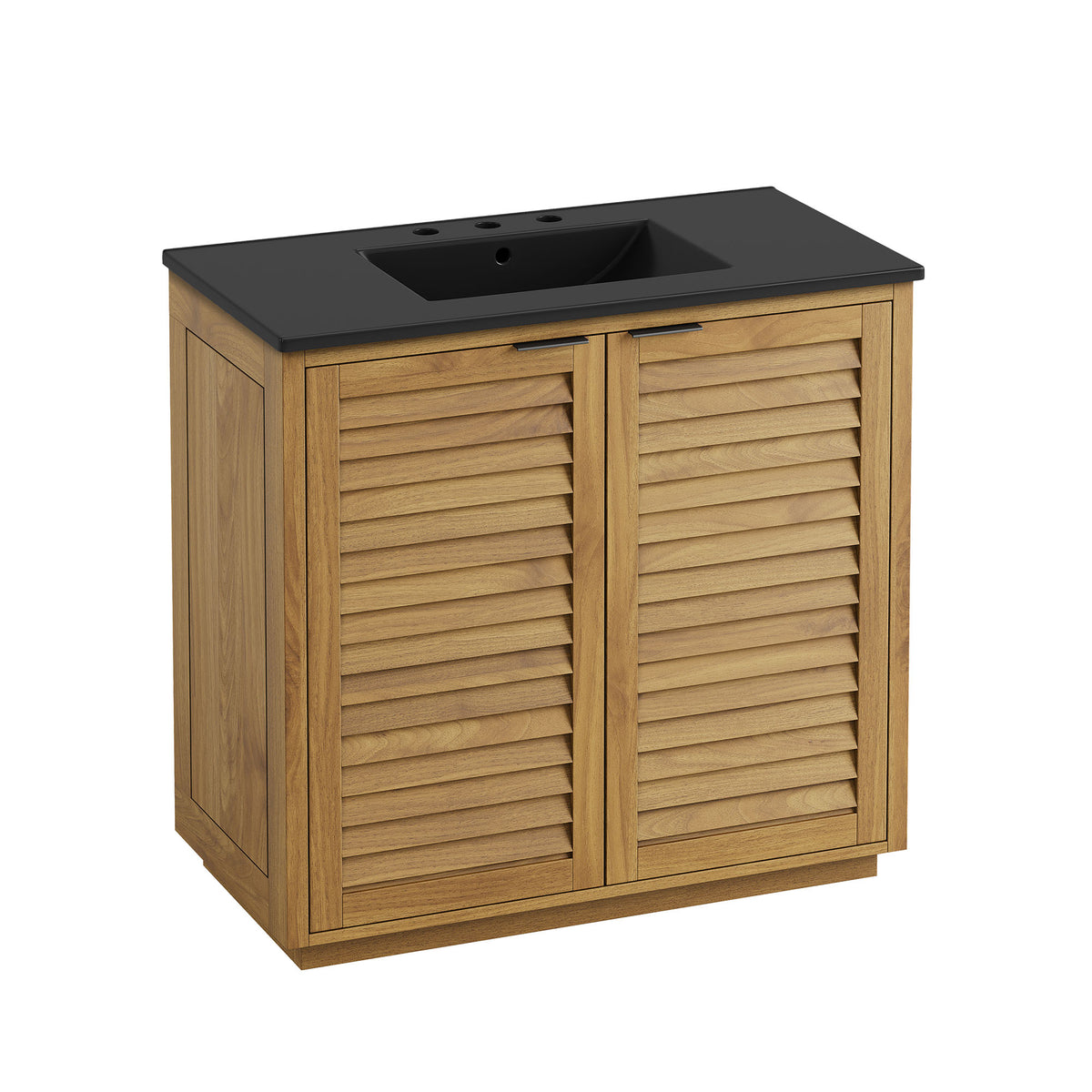 Tavira 36 Inch Shutter-Style Bathroom Vanity - Natural Black