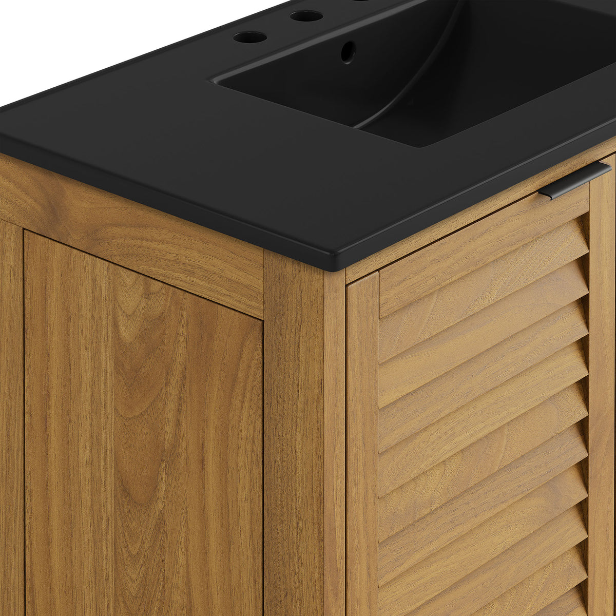 Tavira 36 Inch Shutter-Style Bathroom Vanity - Natural Black