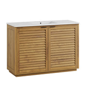 Tavira 48 Inch Shutter-Style Bathroom Vanity - Natural White
