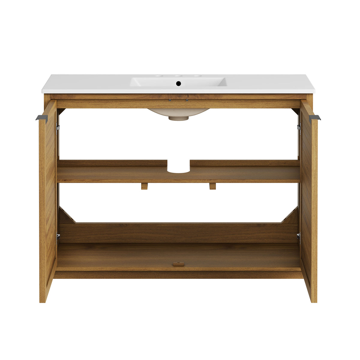 Tavira 48 Inch Shutter-Style Bathroom Vanity - Natural White