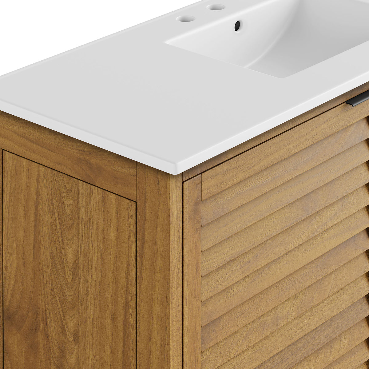 Tavira 48 Inch Shutter-Style Bathroom Vanity - Natural White