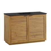 Tavira 48 Inch Shutter-Style Bathroom Vanity - Natural Black