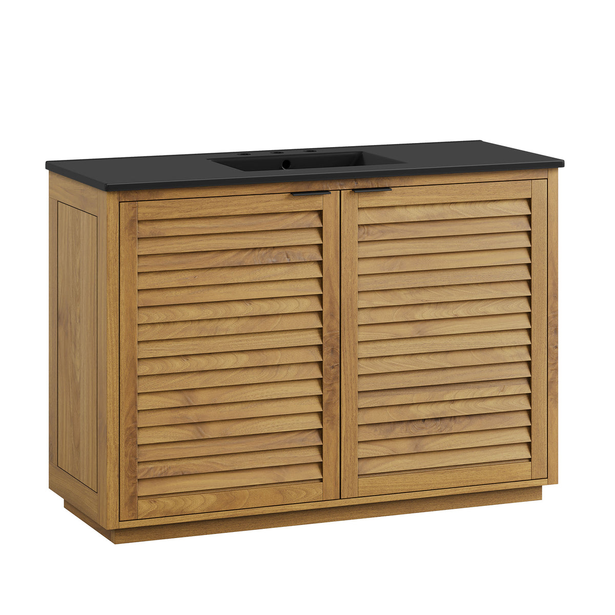 Tavira 48 Inch Shutter-Style Bathroom Vanity - Natural Black