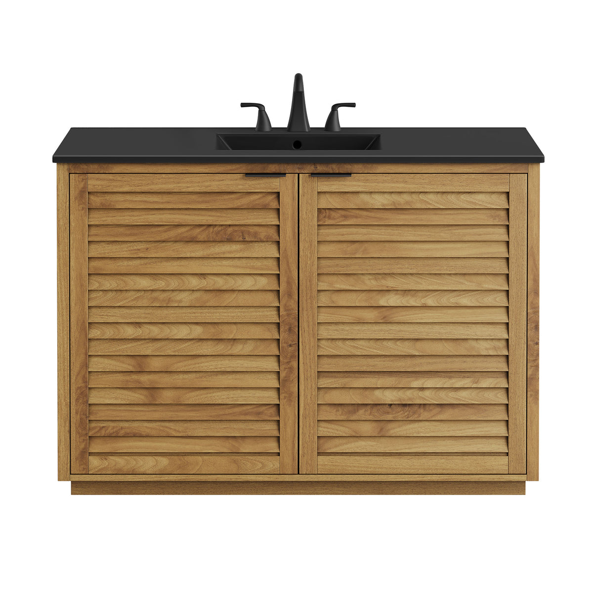 Tavira 48 Inch Shutter-Style Bathroom Vanity - Natural Black