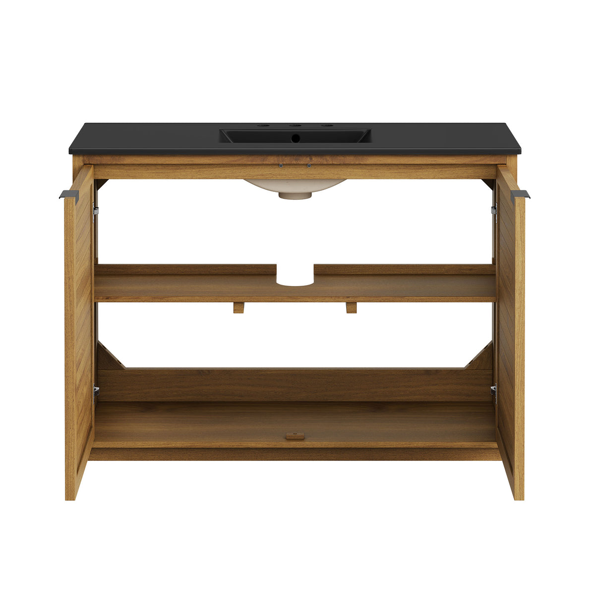 Tavira 48 Inch Shutter-Style Bathroom Vanity - Natural Black