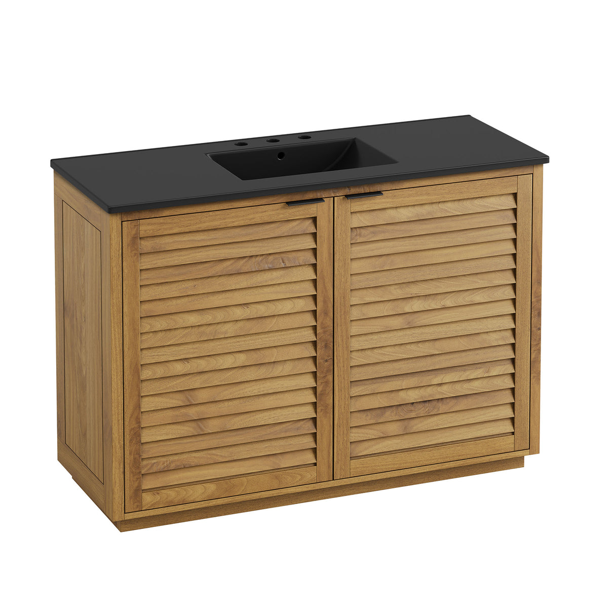 Tavira 48 Inch Shutter-Style Bathroom Vanity - Natural Black