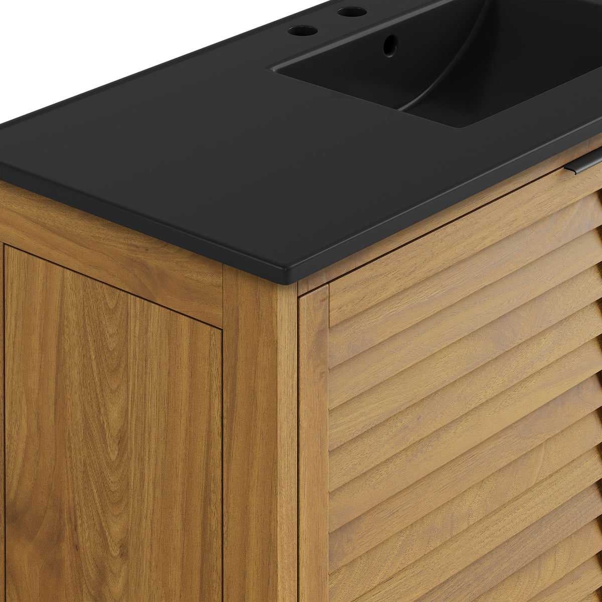 Tavira 48 Inch Shutter-Style Bathroom Vanity - Natural Black