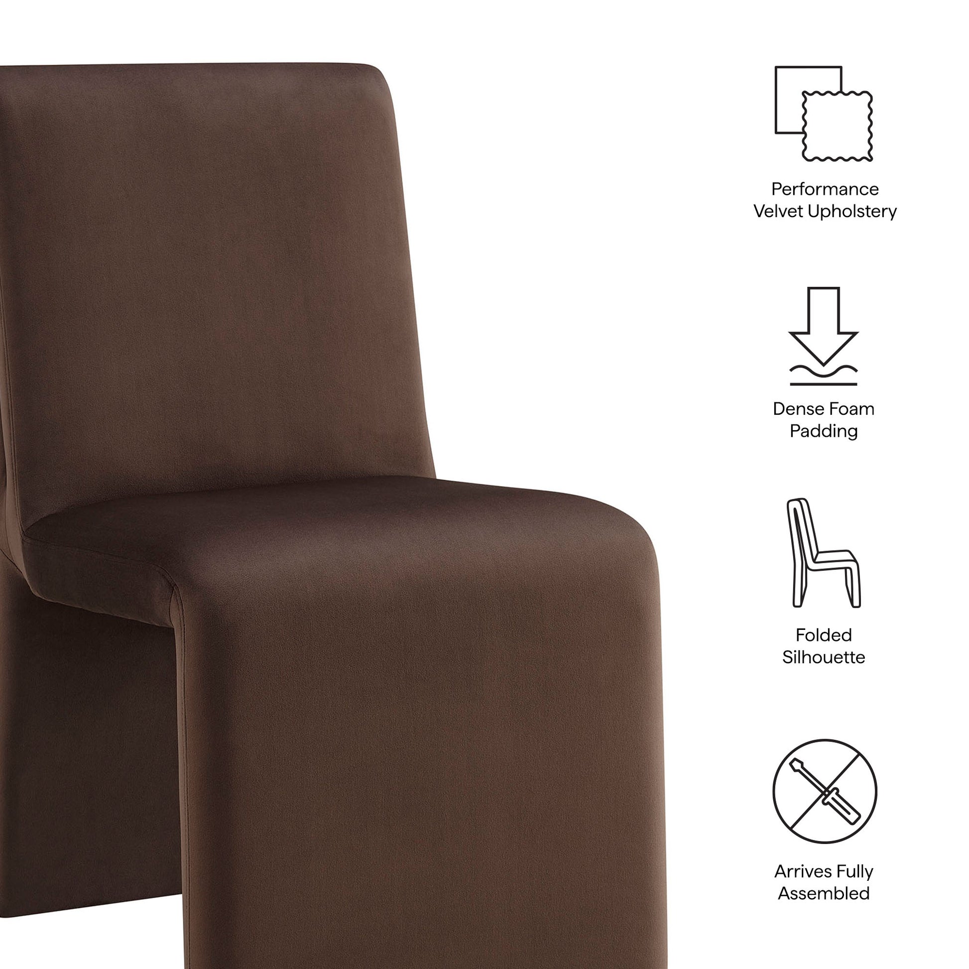 Emory Performance Velvet Dining Side Chair Set of 2 by Modway