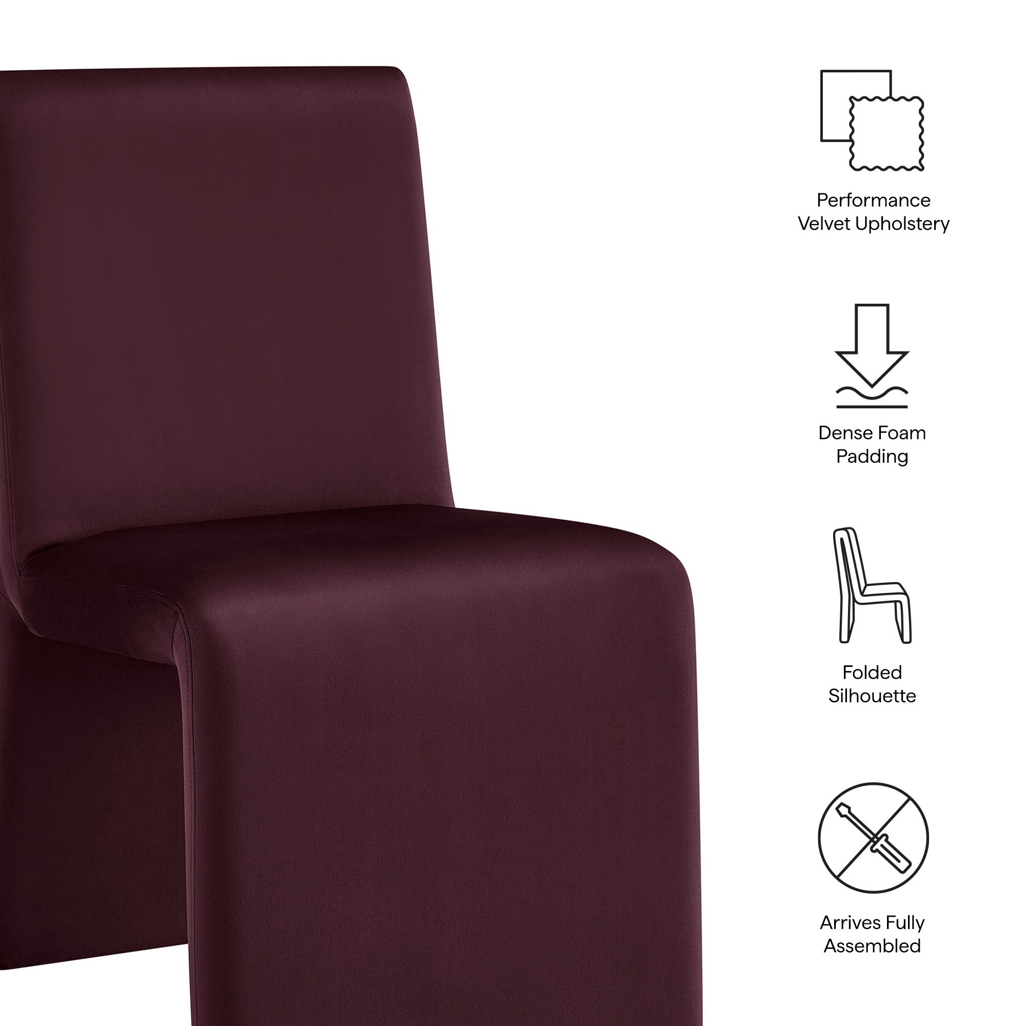 Emory Performance Velvet Dining Side Chair Set of 2