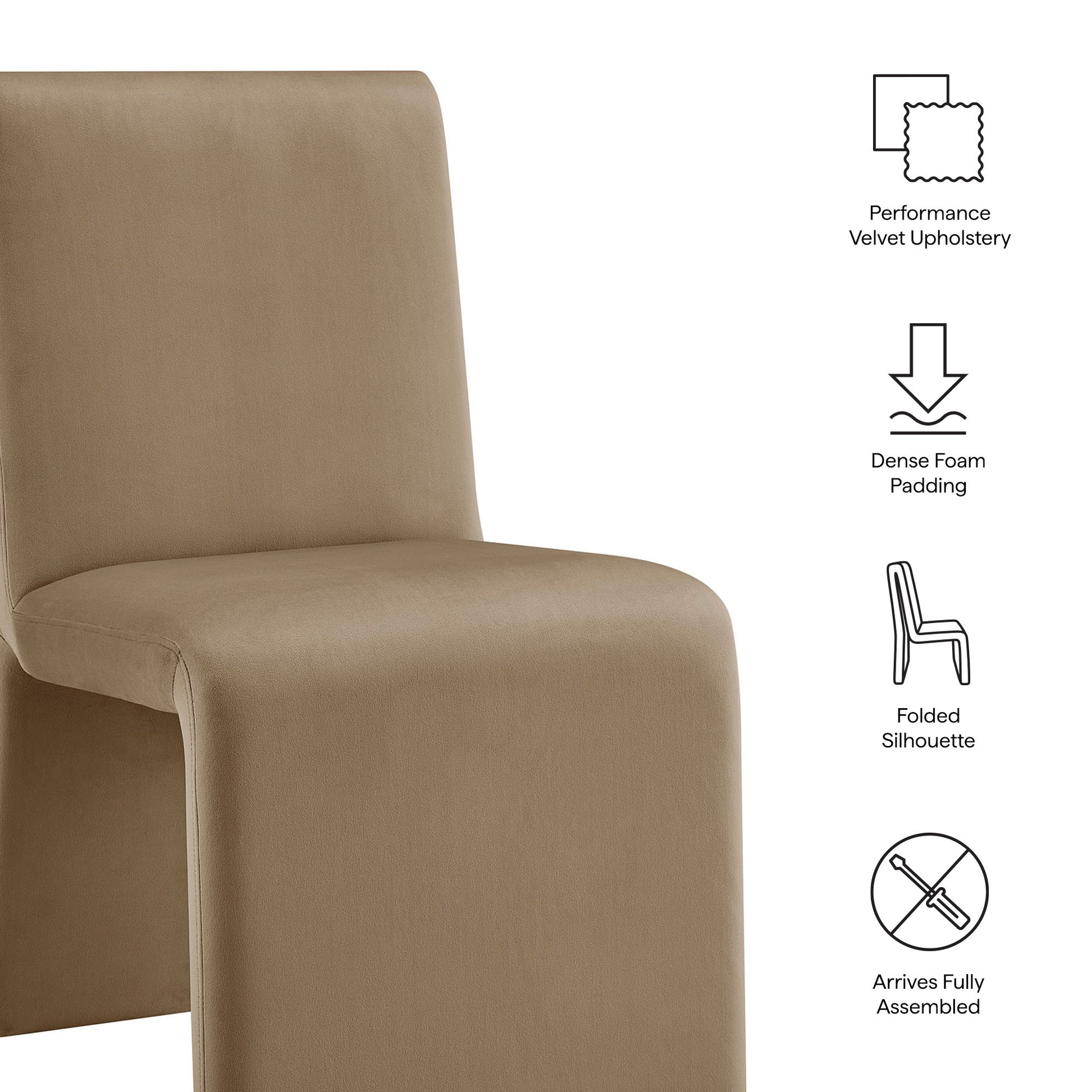 Emory Performance Velvet Dining Side Chair Set of 2 by Modway