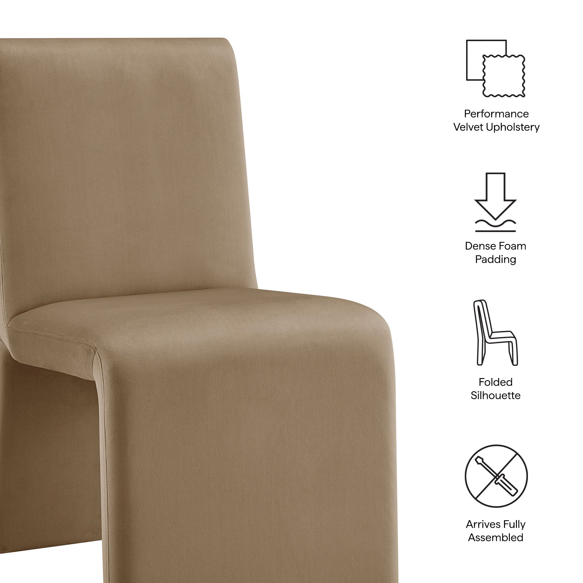 Emory Performance Velvet Dining Side Chair Set of 2 by Modway