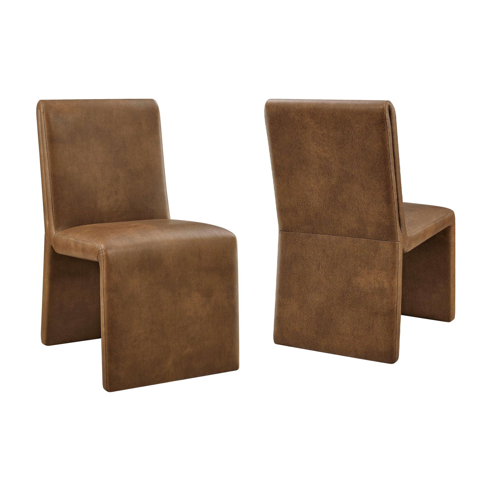 Emory Vegan Leather Dining Side Chair Set of 2 by Modway
