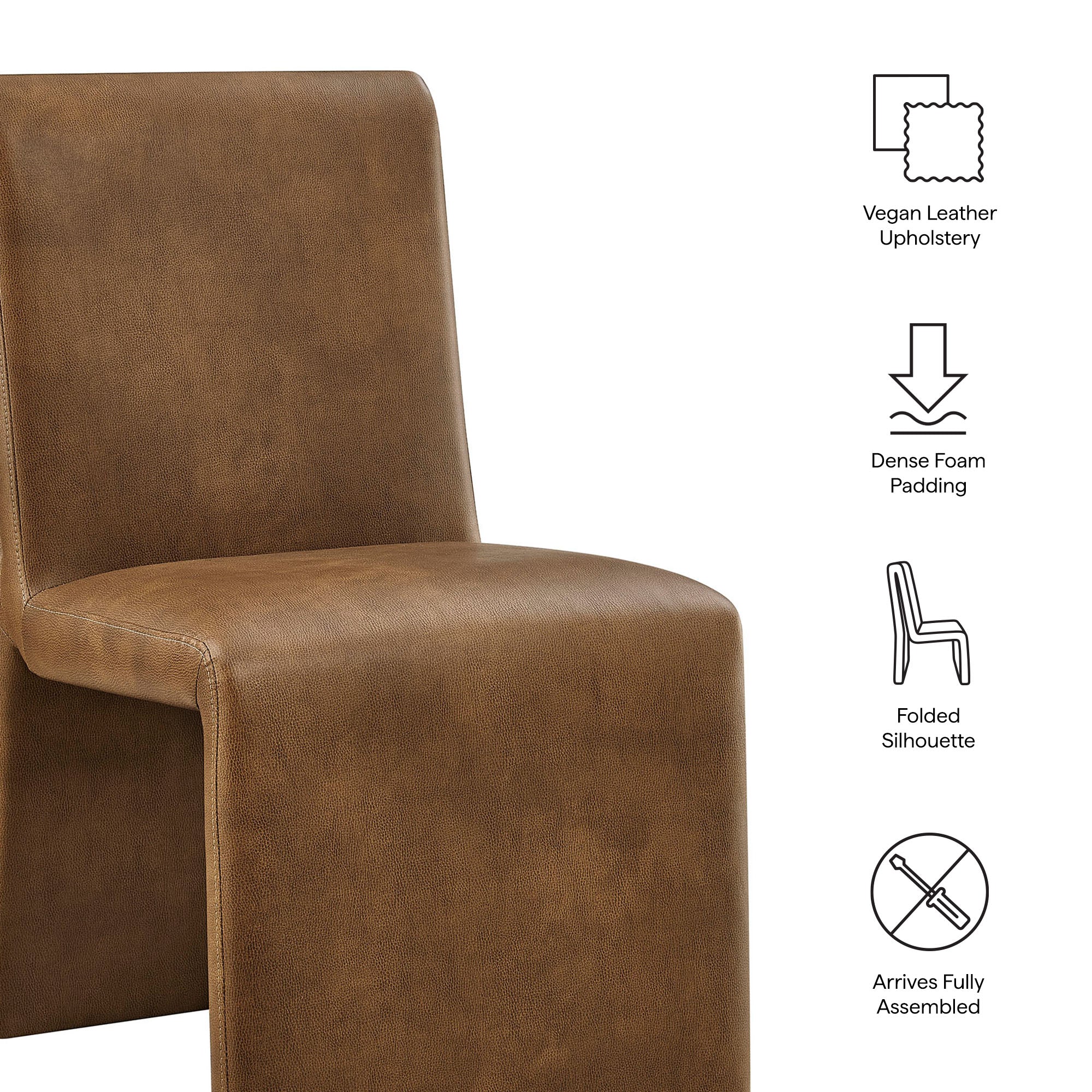 Emory Vegan Leather Dining Side Chair Set of 2 by Modway