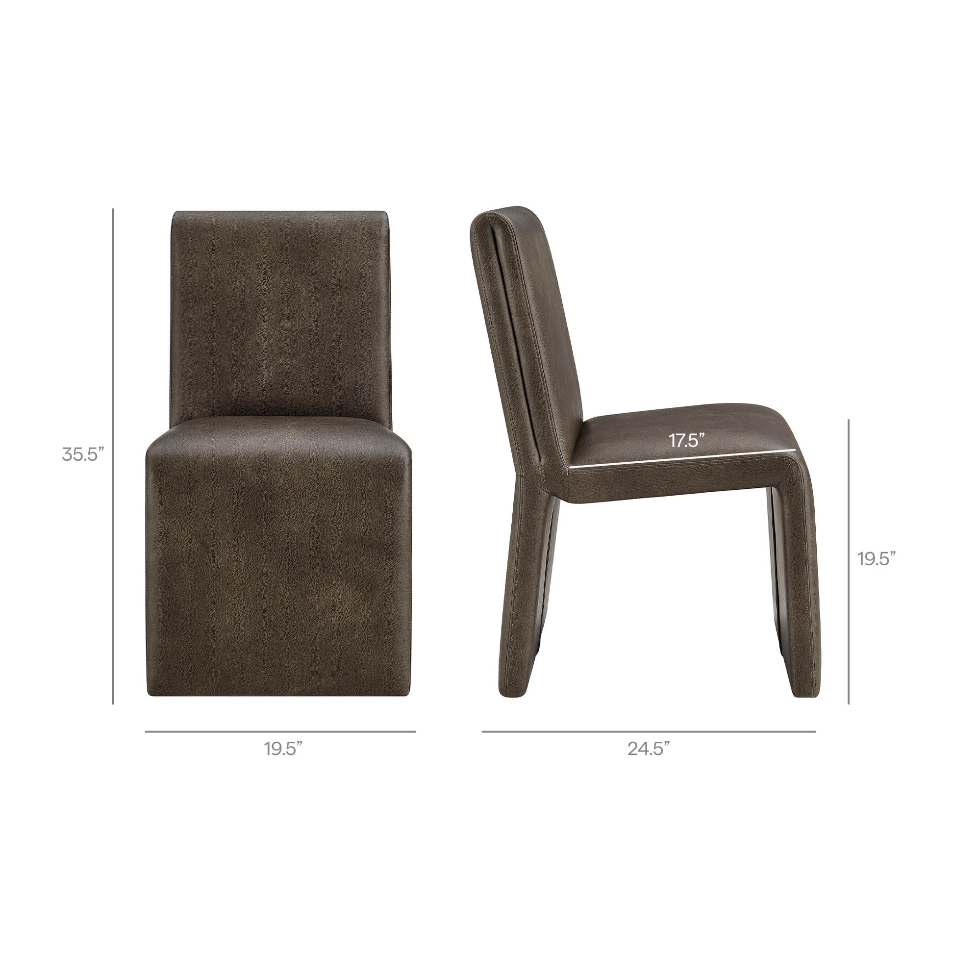 Emory Vegan Leather Dining Side Chair Set of 2 by Modway