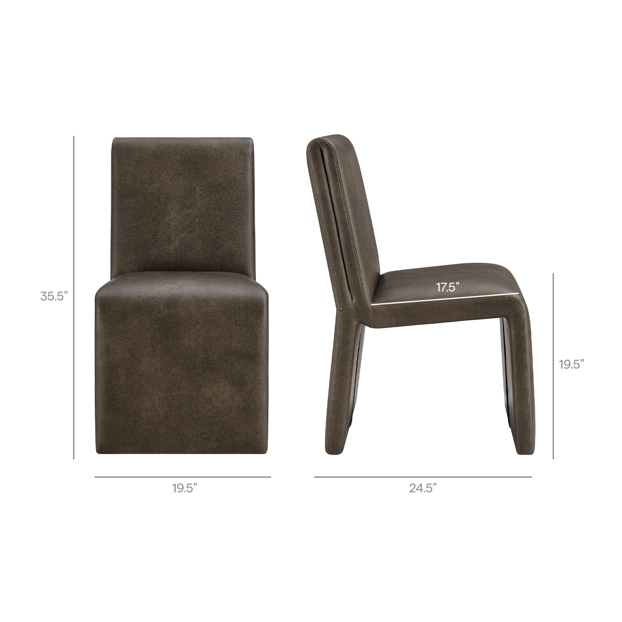 Emory Vegan Leather Dining Side Chair Set of 2 by Modway