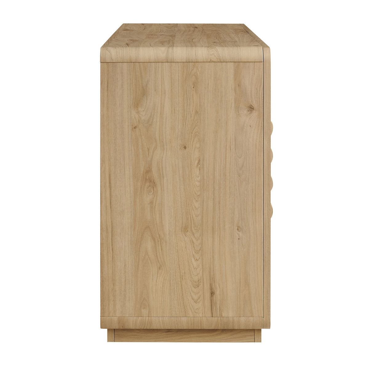 Rory 62 Inch Four-Door Scalloped Glass Sideboard - Light Oak