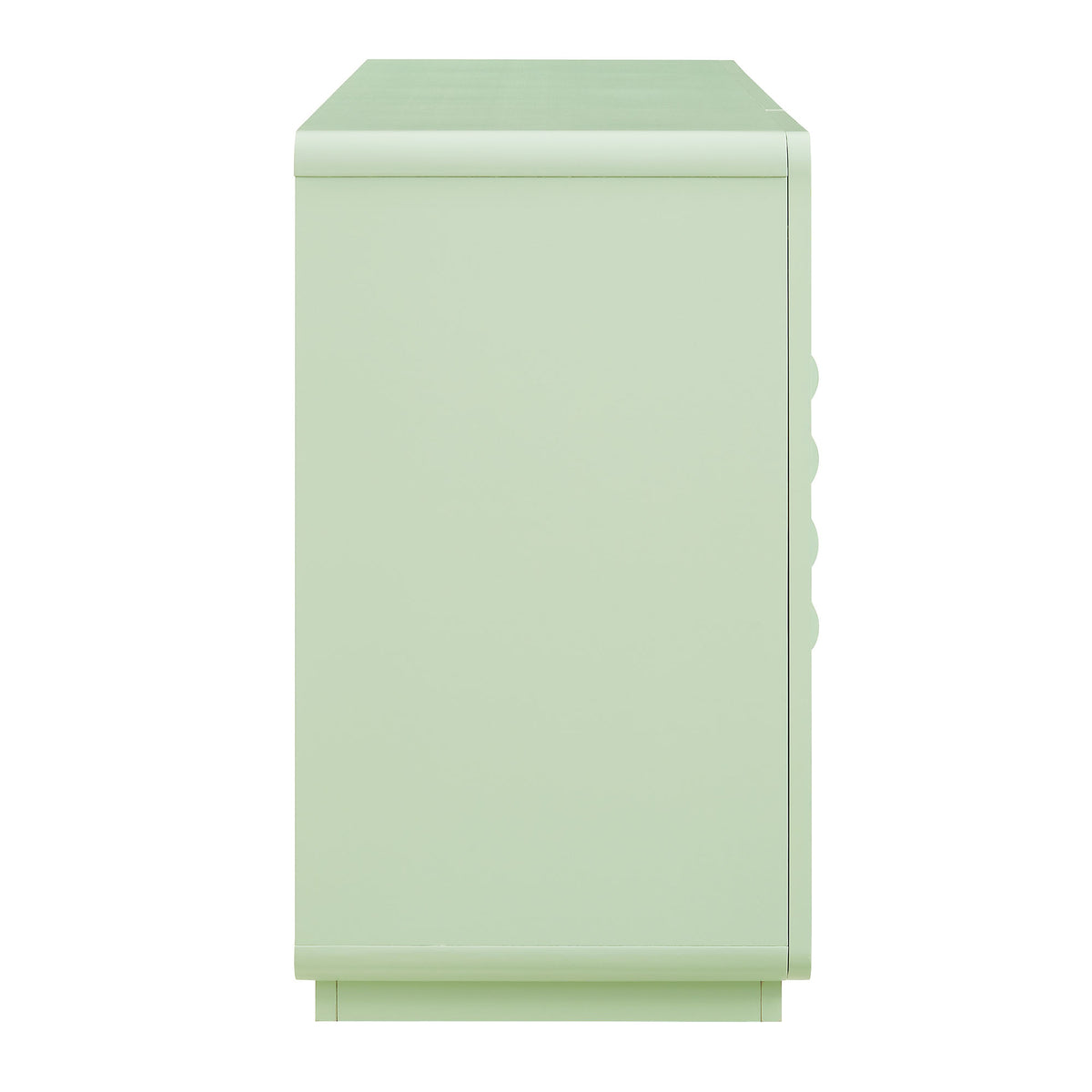 Rory 62 Inch Four-Door Scalloped Glass Sideboard - Sage Walnut