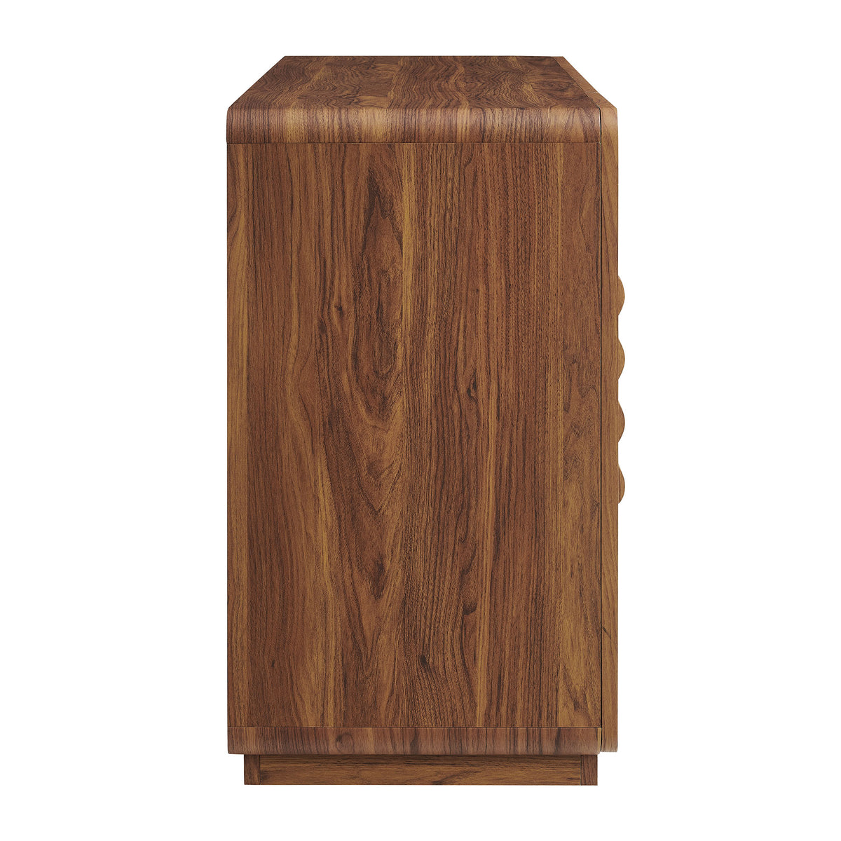 Rory 62 Inch Four-Door Scalloped Glass Sideboard - Walnut