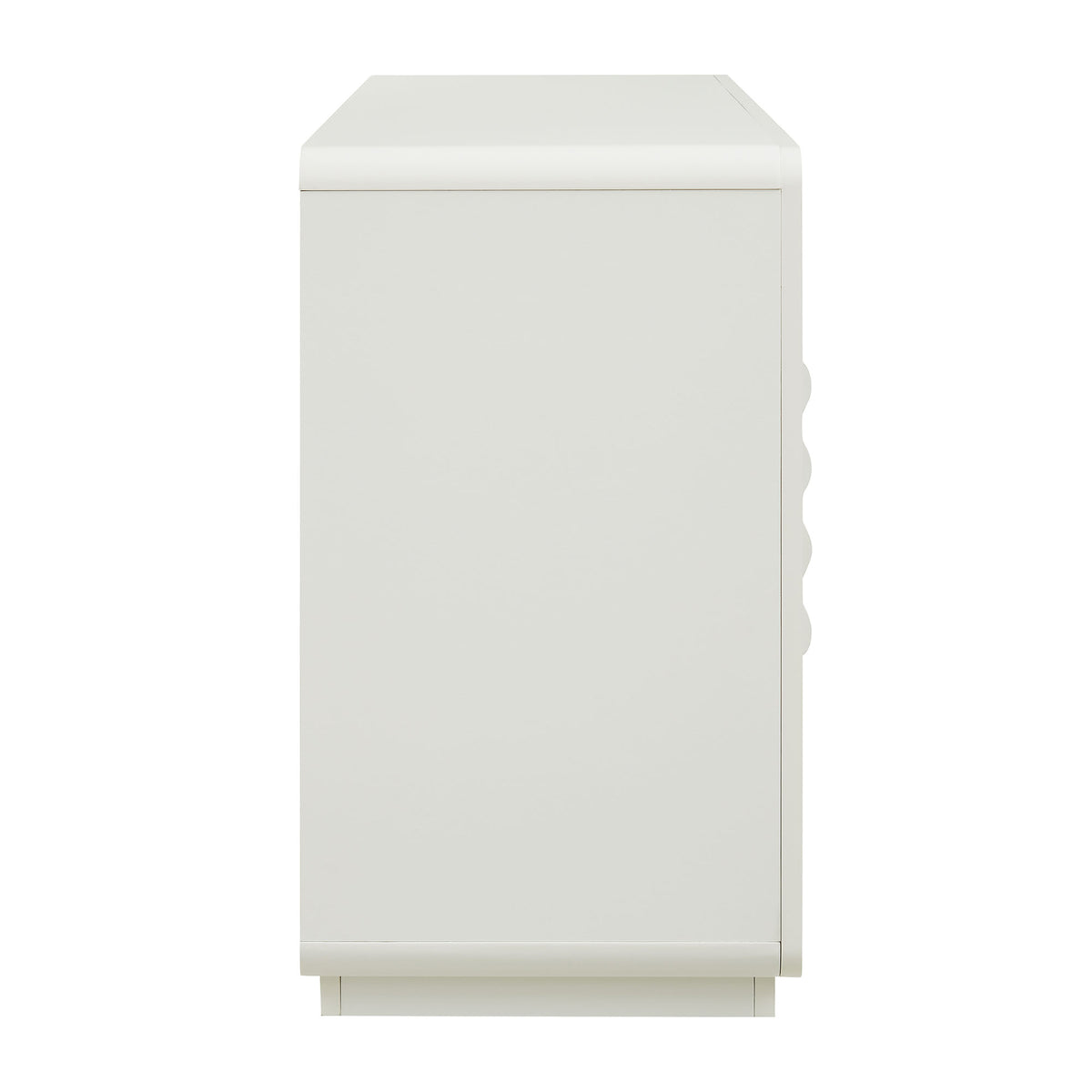 Rory 62 Inch Four-Door Scalloped Glass Sideboard - White Oak