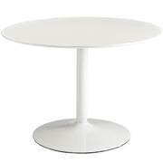 Revolve Round Wood Dining Table - White