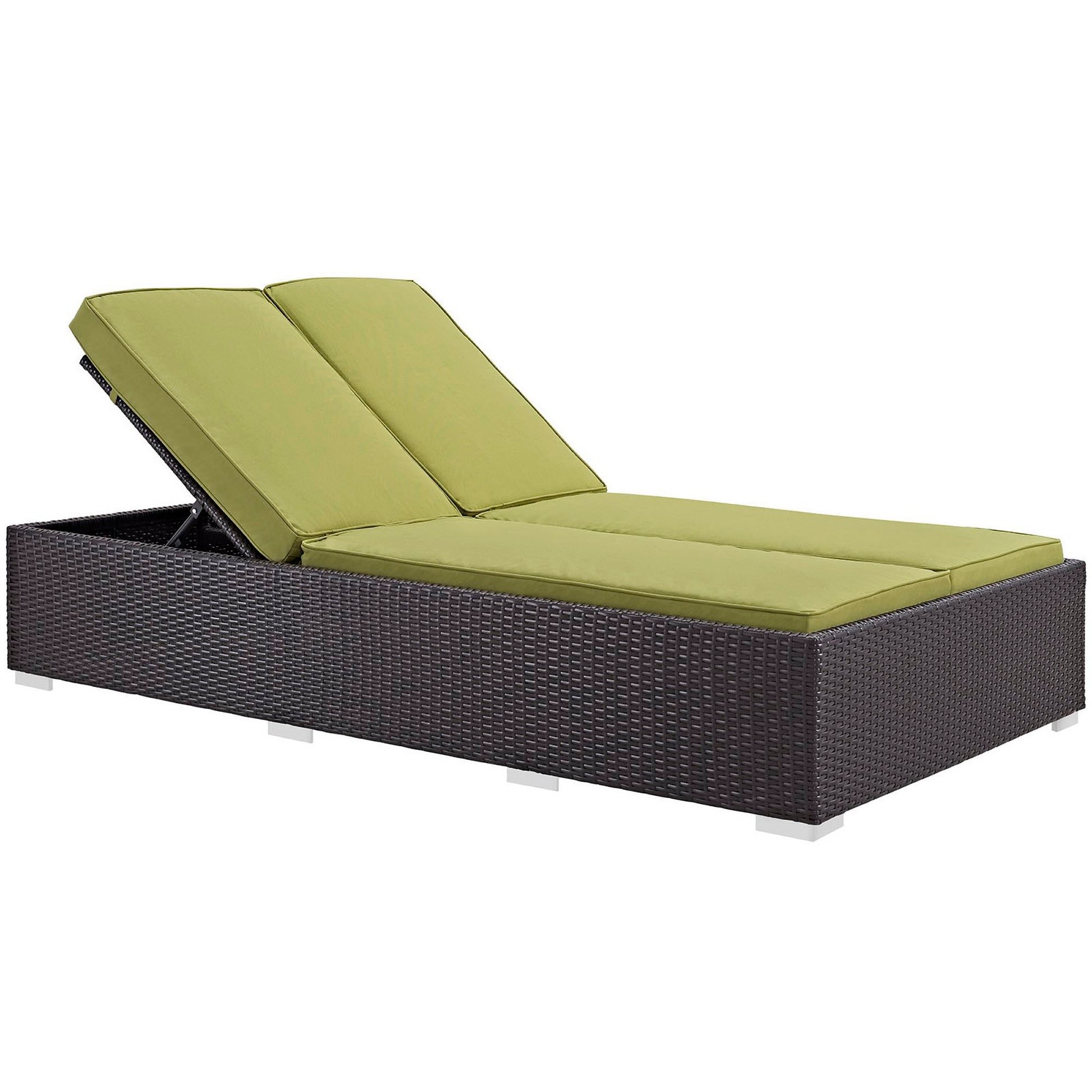 Evince Double Outdoor Patio Chaise - Espresso Peridot