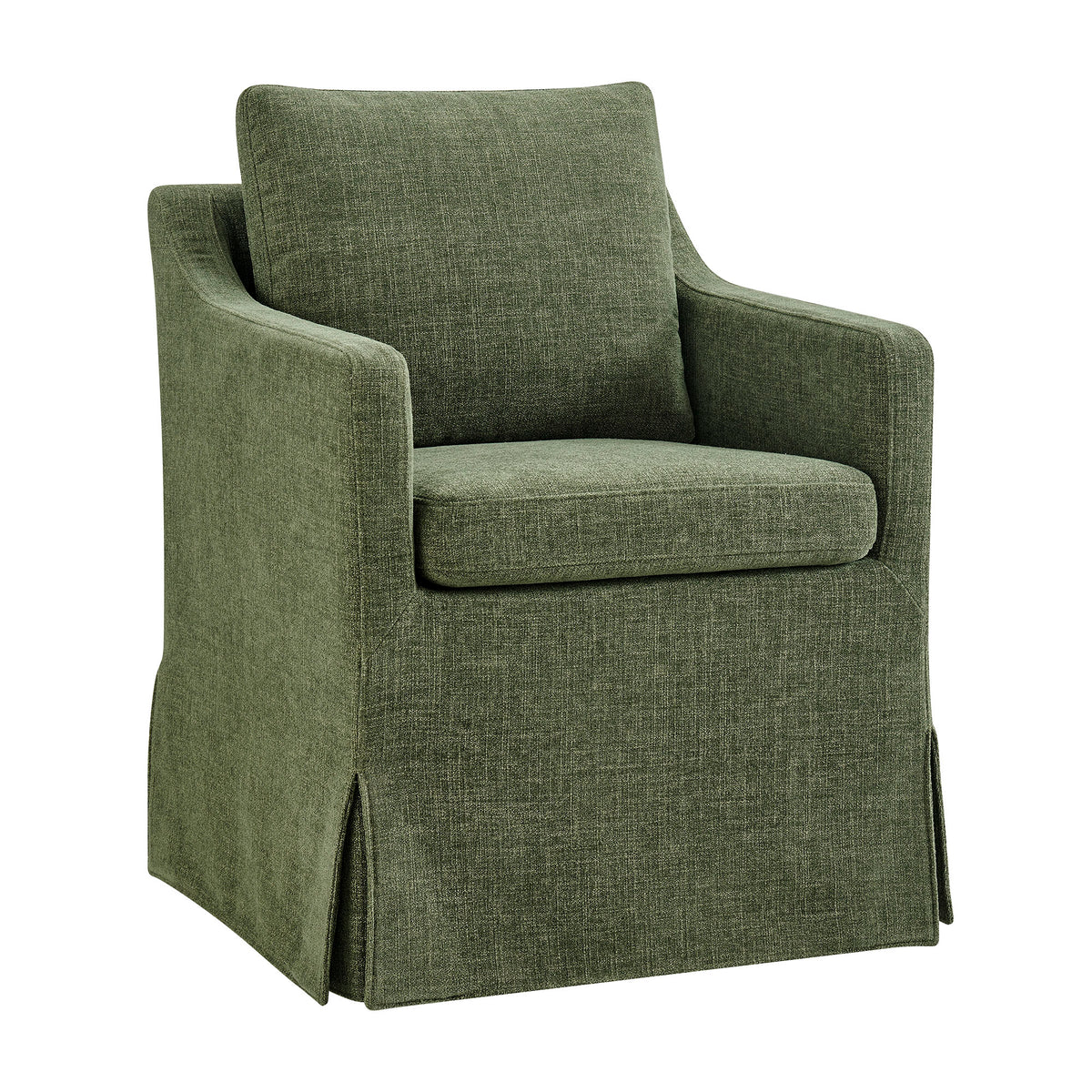 Serene Slipcovered Performance Fabric Dining Armchair - Foliage