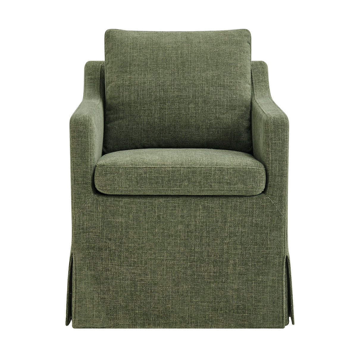 Serene Slipcovered Performance Fabric Dining Armchair - Foliage