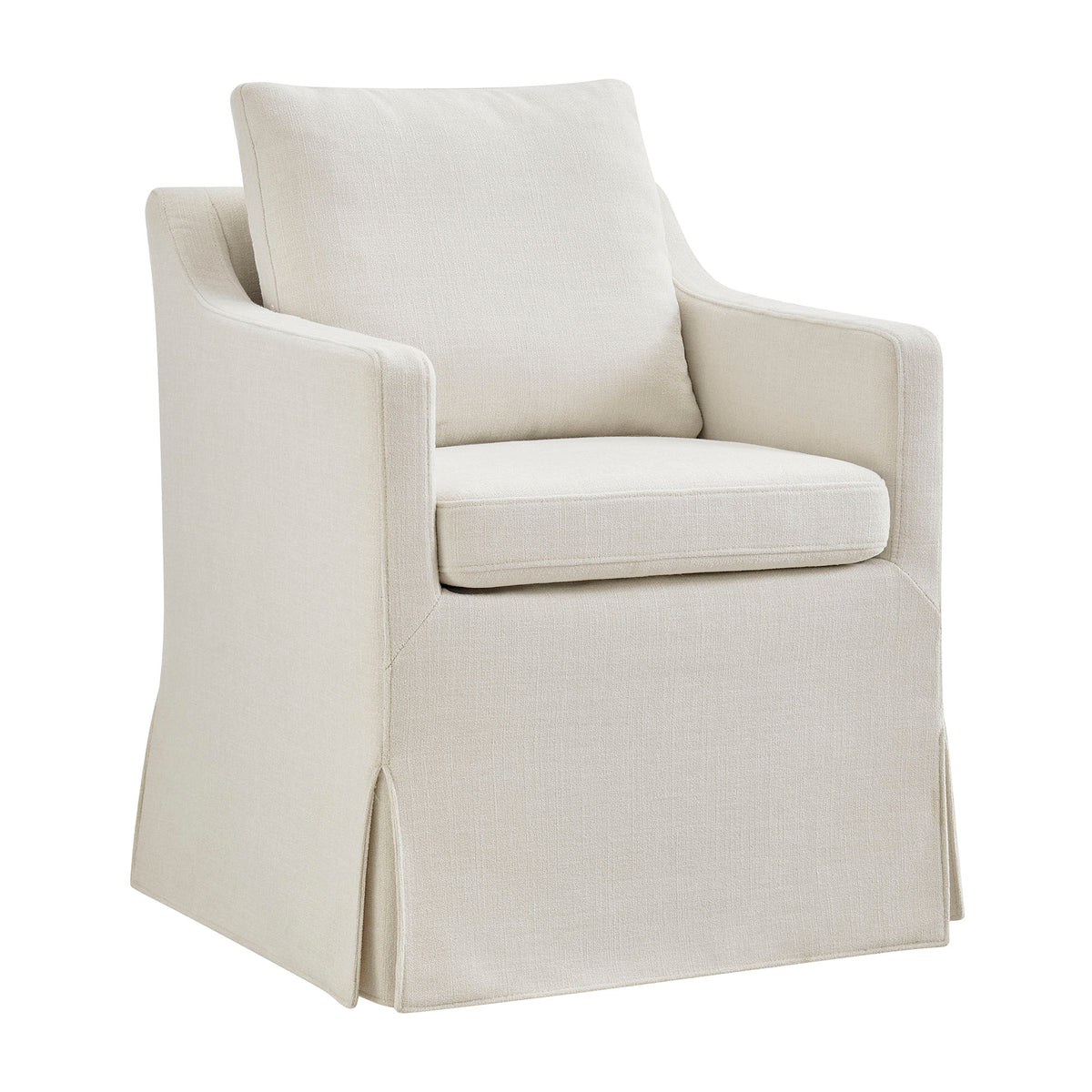 Serene Slipcovered Performance Fabric Dining Armchair - Salt