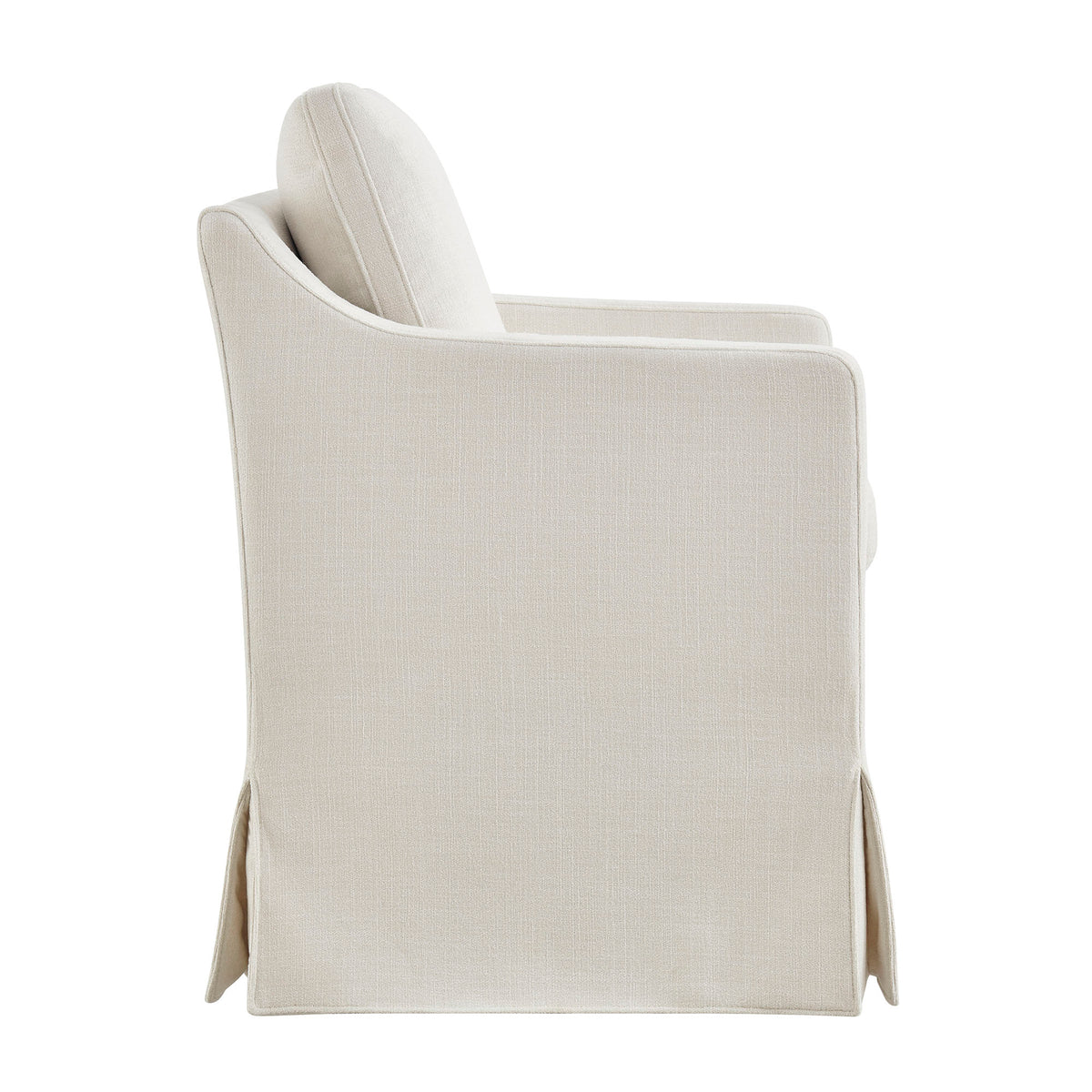 Serene Slipcovered Performance Fabric Dining Armchair - Salt
