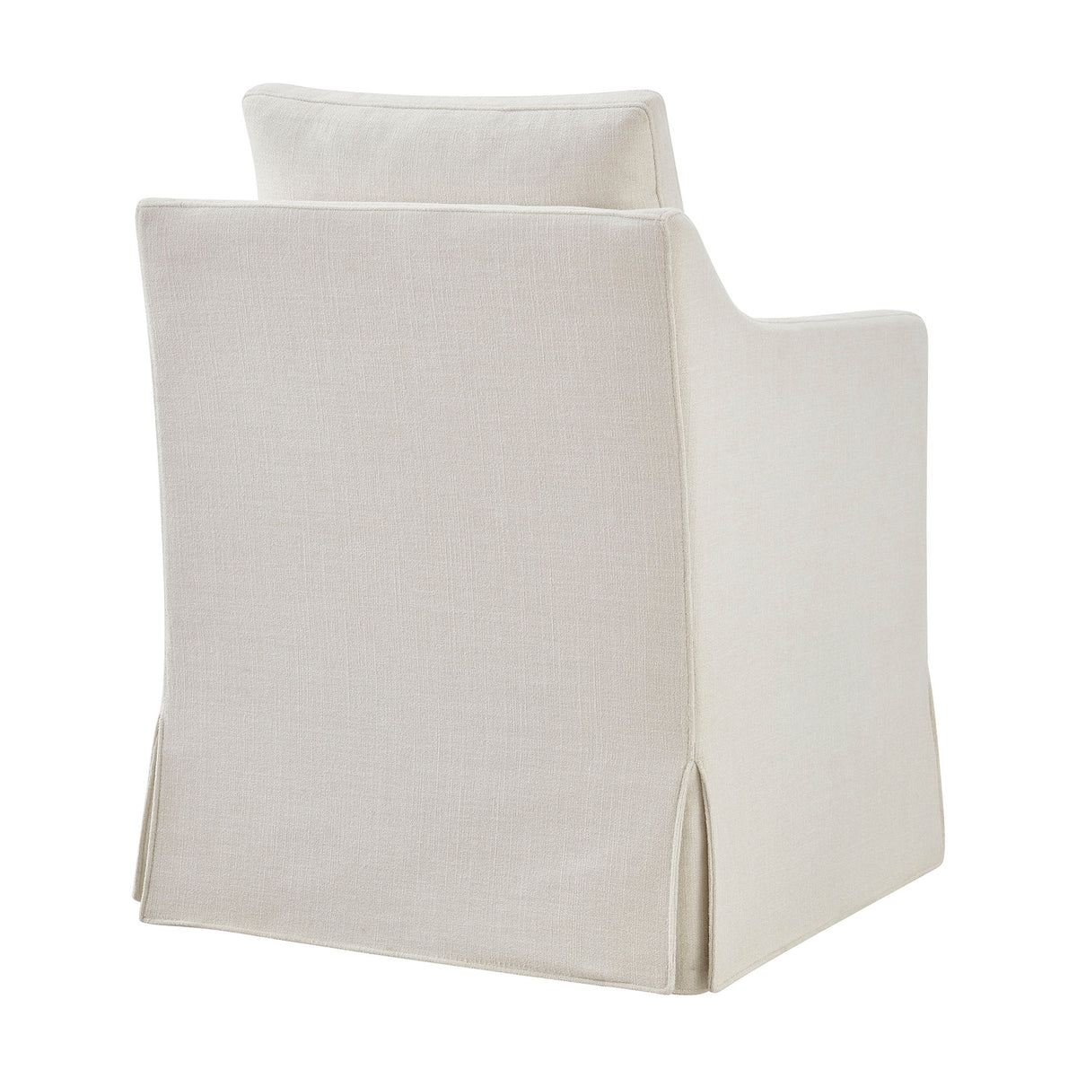 Serene Slipcovered Performance Fabric Dining Armchair - Salt