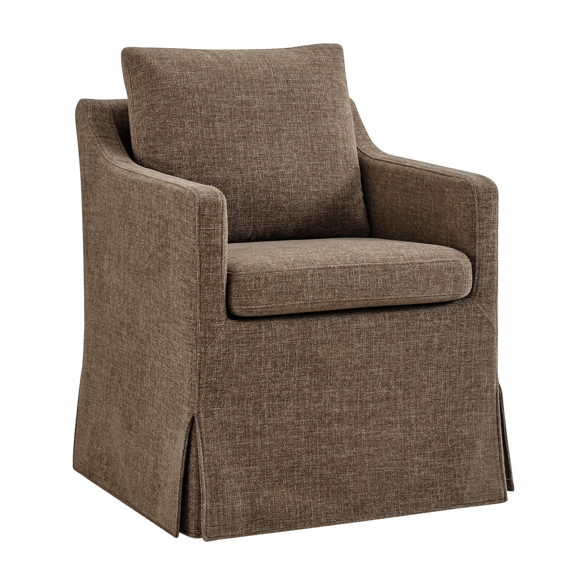 Serene Slipcovered Performance Fabric Dining Armchair - Mocha