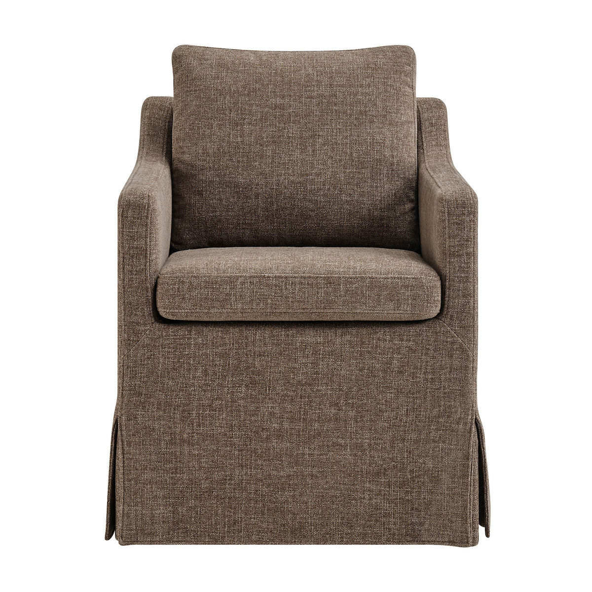 Serene Slipcovered Performance Fabric Dining Armchair - Mocha