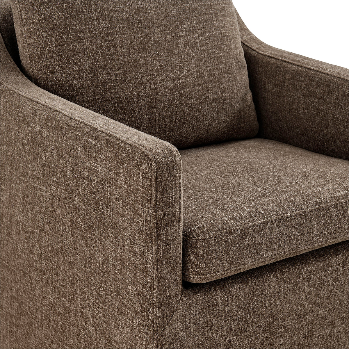 Serene Slipcovered Performance Fabric Dining Armchair - Mocha