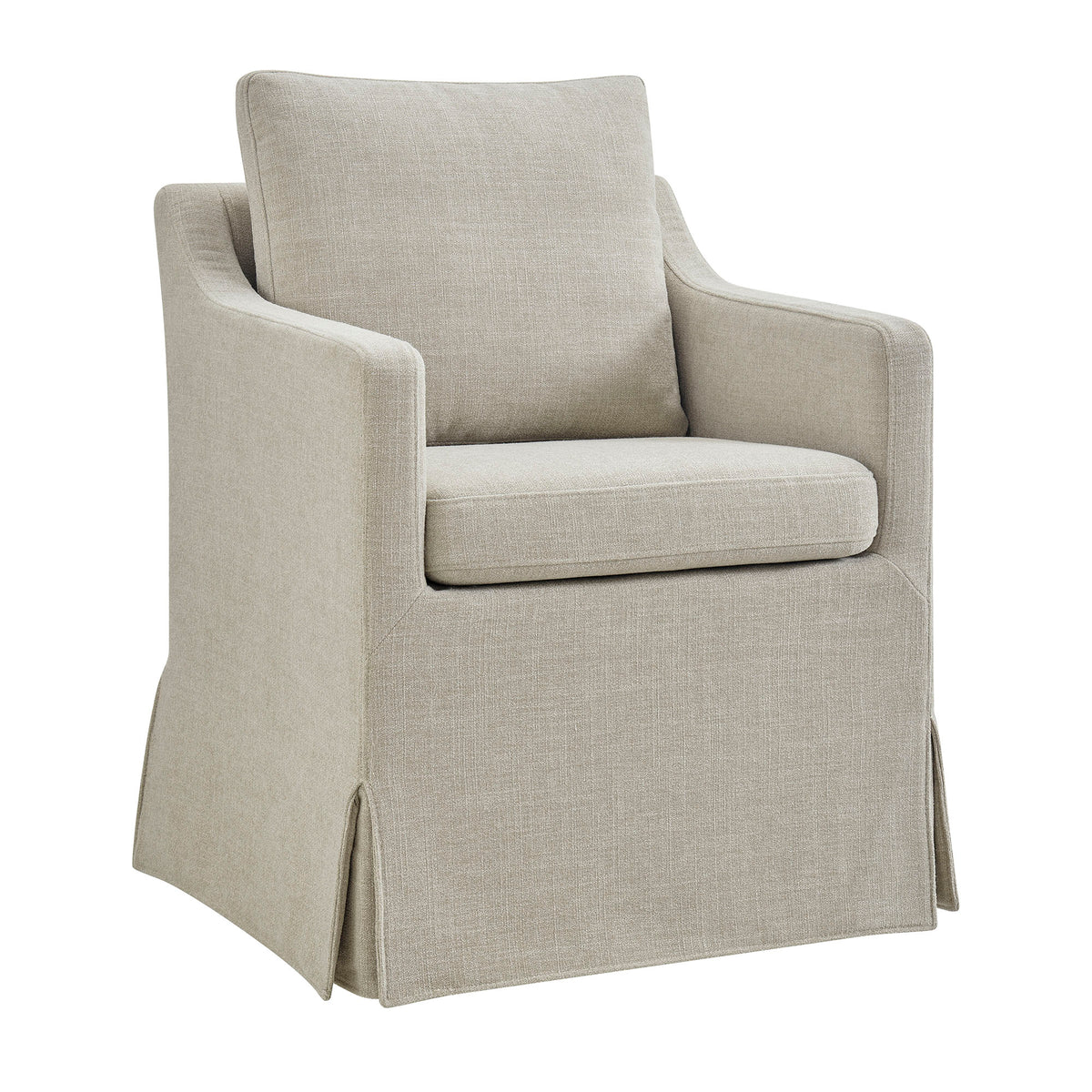 Serene Slipcovered Performance Fabric Dining Armchair - Linen