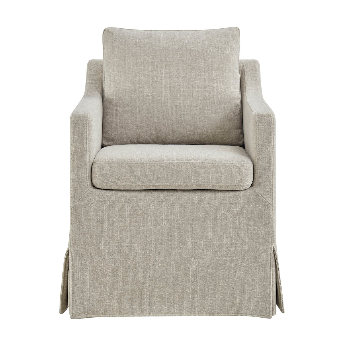 Serene Slipcovered Performance Fabric Dining Armchair - Linen