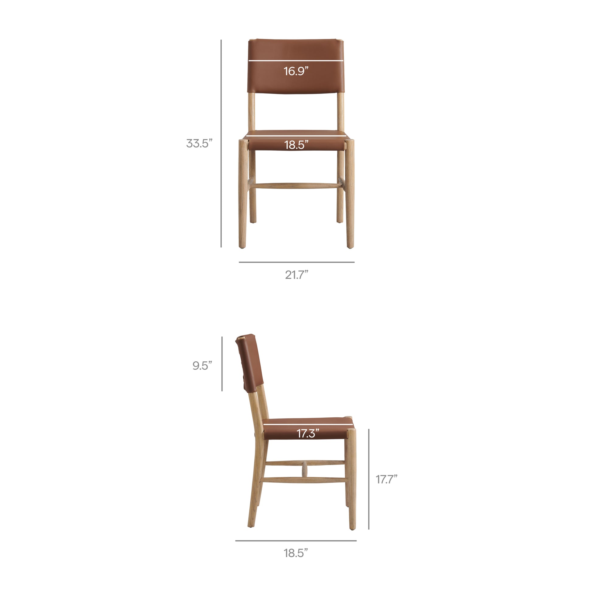 Dover Wood Vegan Leather Dining Side Chair by Modway