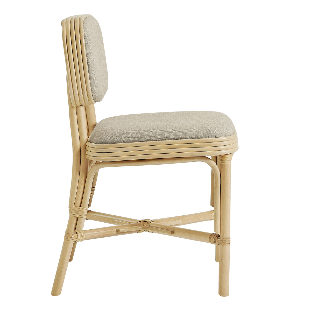 Bahari Upholstered Rattan Dining Chair - Natural Beige