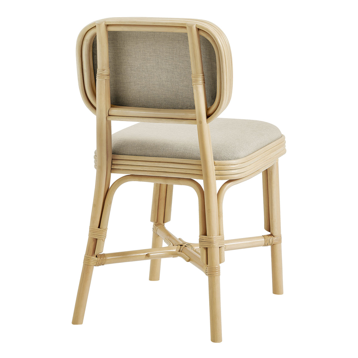 Bahari Upholstered Rattan Dining Chair - Natural Beige