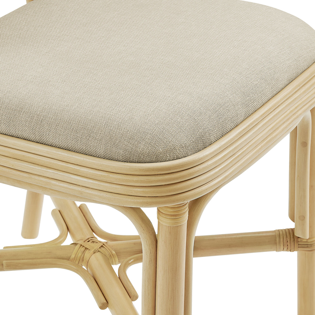 Bahari Upholstered Rattan Dining Chair - Natural Beige